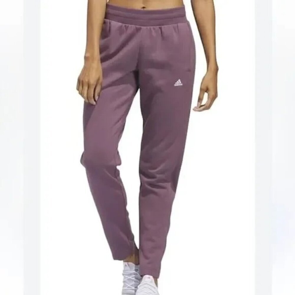 NWT Women's ADIDAS Relaxed Fit Tapered Leg Fleece Jogger - Shadow Fig Sz M